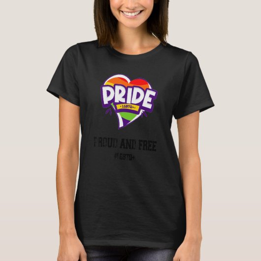 無料誇りを持ったプライドデーLgbtq Lgbt 2 Tシャツ (正面)