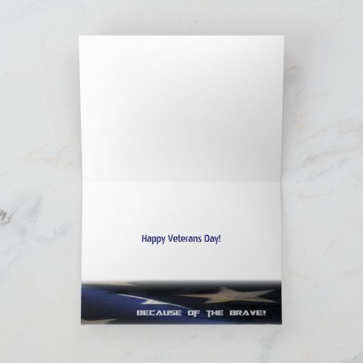 無料退役軍人日挨拶状の土地 サンキューカード (内部)
