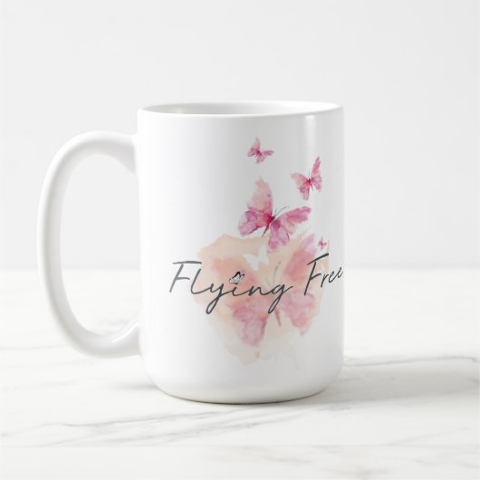 無料飛んでいるコーヒーマグ コーヒーマグカップ (左)