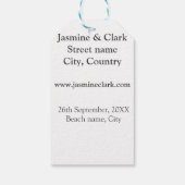 無料飲み物の日付の保存ビーチ結婚式追加の名前 ギフトタグ (裏面)