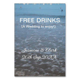 無料飲み物の日付の保存ビーチ結婚式追加の名前 テーブルナンバー