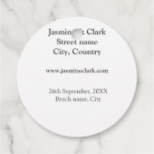 無料飲み物の日付の保存ビーチ結婚式追加の名前 フェイバータグ (裏面)