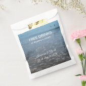 無料飲み物の日付の保存ビーチ結婚式追加の名前 フェイバーバッグ (封をした状態)