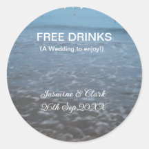 無料飲み物の日付の保存ビーチ結婚式追加の名前