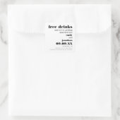 無料飲み物の結婚をおもしろい日付を保存 スクエアシール (バッグ)