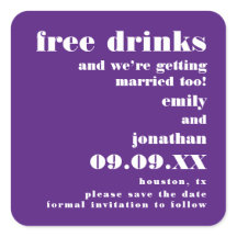 無料飲み物の結婚パープル日付を保存