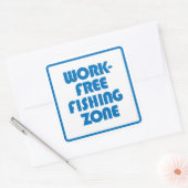 無料魚釣り域 スクエアシール (封筒)