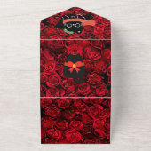 無料 かわいい 面白い 猫の誕生日カード オールインワン招待状 (外側)