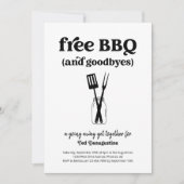 無料BBQとグッドビーおもしろいズ行遠くに招待状 招待状 (正面)