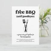 無料BBQとグッドビーおもしろいズ行遠くに招待状 招待状 (スタンド正面)