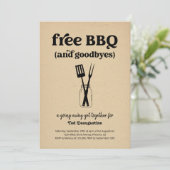 無料BBQとグッドビーおもしろいズ行遠くに招待状 招待状 (スタンド正面)