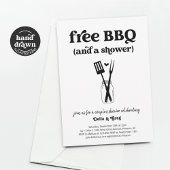 無料BBQカップルおもしろいのシャワー招待状 招待状