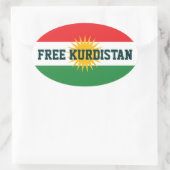無料KURDISTANスタンプ 楕円形シール (バッグ)