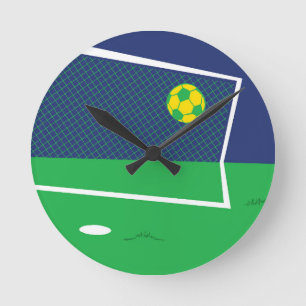 無料TImeサッカーウォールクロック ラウンド壁時計