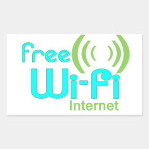 無料Wi-Fiインターネットアクセスウィンドウステッカー 長方形シール