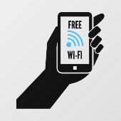 無料Wi-Fiコーヒードーナツ店ビジネス携帯電話 ウィンドウサイン (シート)