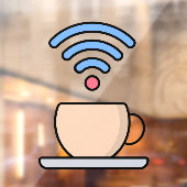 無料Wifiインターネットパスワード付きコーヒーショップ ウィンドウサイン (シート2)