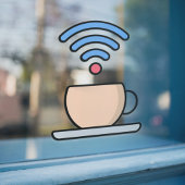 無料Wifiインターネットパスワード付きコーヒーショップ ウィンドウサイン