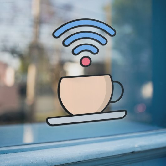 無料Wifiインターネットパスワード付きコーヒーショップ ウィンドウサイン