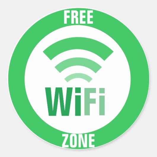 無料WiFiサイン ラウンドシール (正面)