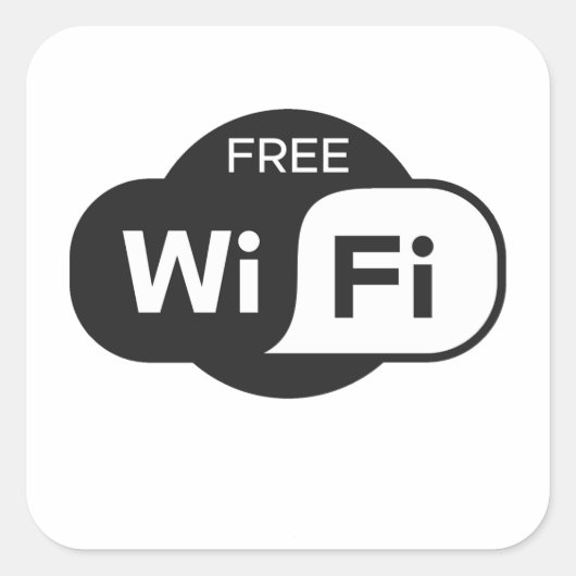 無料Wifiスクエアステッカー スクエアシール (正面)
