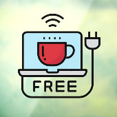 無料WIFIネットワークコーヒーショップのインターネットパスワード ウィンドウサイン (シート3)