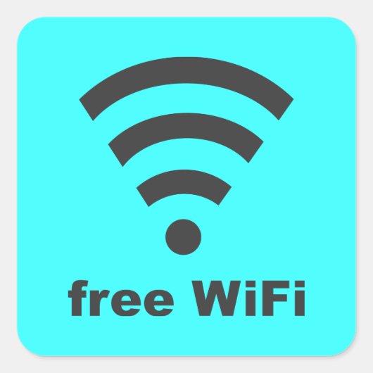 無料WIFIベクターコンピュータインターネッ広告ト スクエアシール (正面)