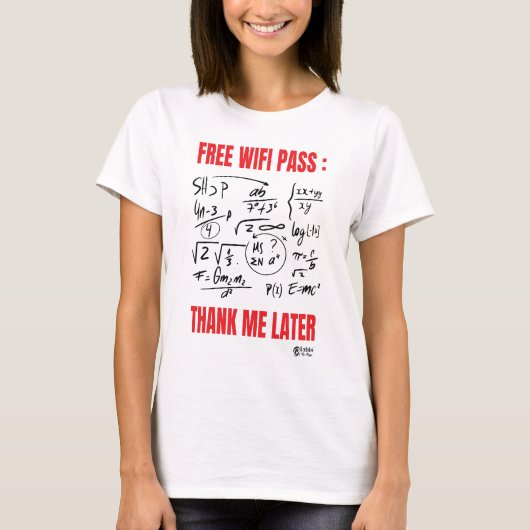 無料Wifi女性白 Tシャツ (正面)