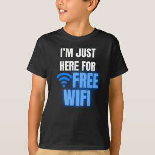 無料WiFi新学期を受けにおもしろい来た Tシャツ
