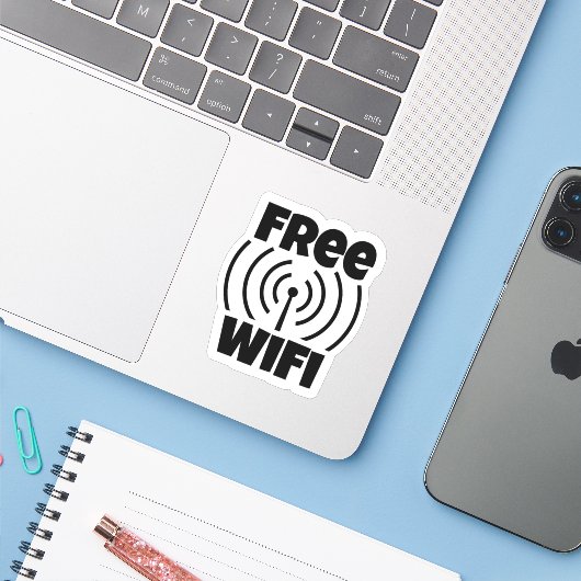 無料WIFI シール (ノートパソコンとiPhone)