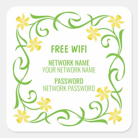 無料Wifi スクエアシール (正面)