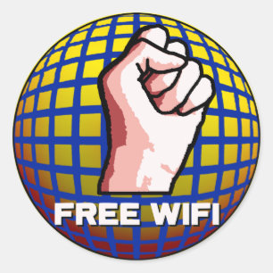 無料WiFi ラウンドシール