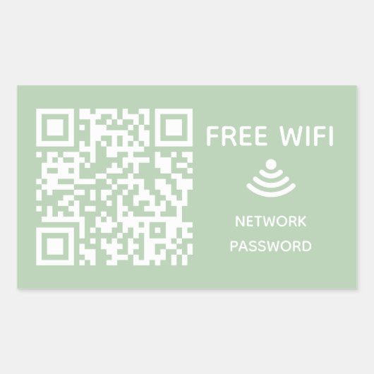 無料Wifi Business qrコードサインインに接続するためにスキャン 長方形シール (正面)