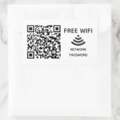 無料Wifi Business qrコードサインインに接続するためにスキャン 長方形シール (バッグ)