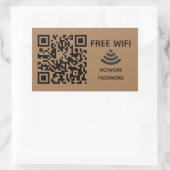 無料Wifi Business qrコードサインインに接続するためにスキャン 長方形シール (バッグ)