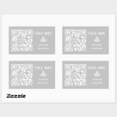 無料Wifi Business qrコードサインインに接続するためにスキャン 長方形シール (シート)