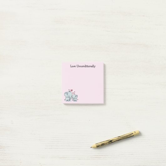 無条件に愛する象 ポストイット (デスク上)