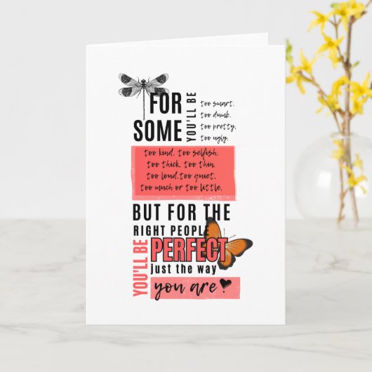 無条件の愛と受け入れ友情引用文 カード (黄色い花)