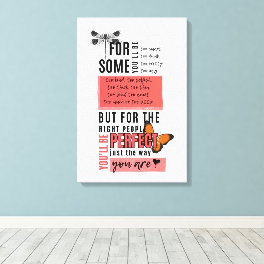 無条件の愛と受け入れ友情引用文 キャンバスプリント (インサイチュ (ウッドフロア))