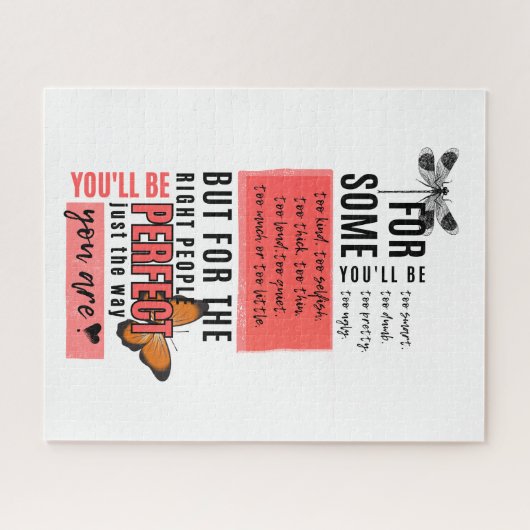 無条件の愛と受け入れ友情引用文 ジグソーパズル (横)