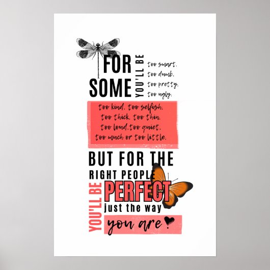 無条件の愛と受け入れ友情引用文 ポスター (正面)