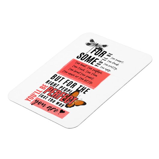 無条件の愛と受け入れ友情引用文 マグネット (左側)