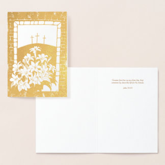 「無条件の愛」イースターの挨拶 ヨハネ 15:13 箔カード