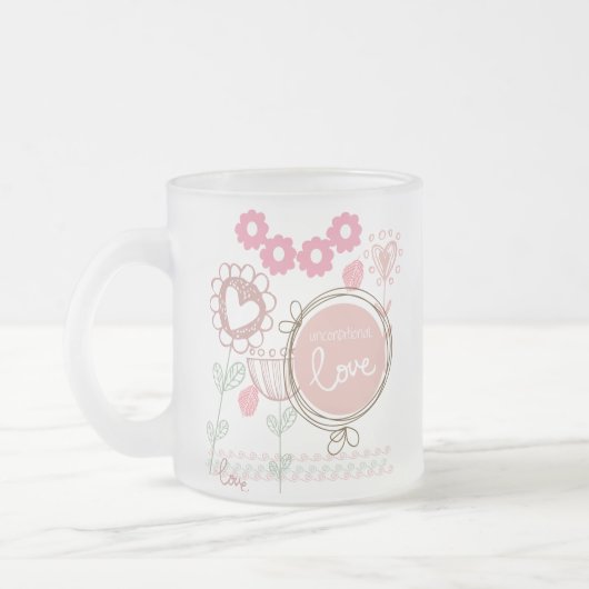 無条件の愛 フロストグラスマグカップ (左)