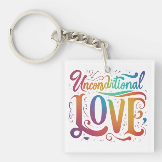 無条件ラブスクエアキーチェーン キーホルダー (正面)