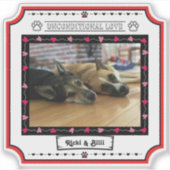 無条件ラブドッグフォトハート&ポーズ シール (正面)