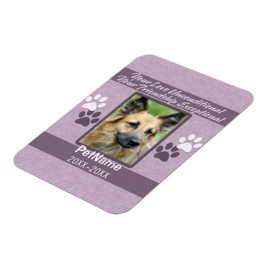 無条件ラブペット悔やみや弔慰カスタム マグネット (左側)