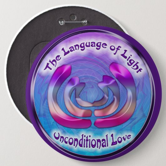 無条件愛の三眼チャクラのシンボル 缶バッジ (正面&裏面)