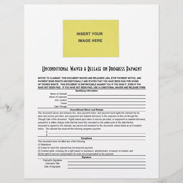 無条件空白の免除リリースPro Pay (正面)