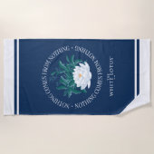 無来物 – 白い蓮 ビーチタオル (正面)